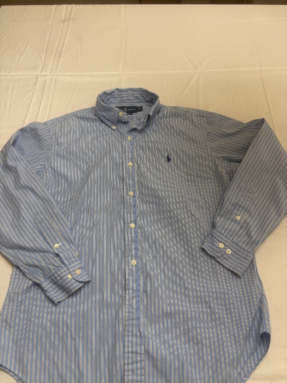Ralph Lauren Classic Fit Light Blue Striped 15.5 32/33